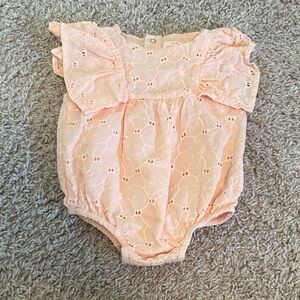 NWOT Peach Eyelet Baby Romper